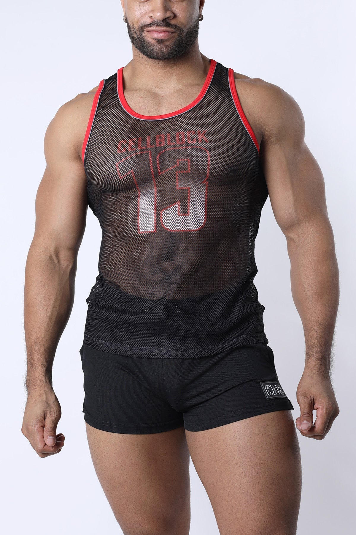 Chain Reaction Mesh Tank Top Red