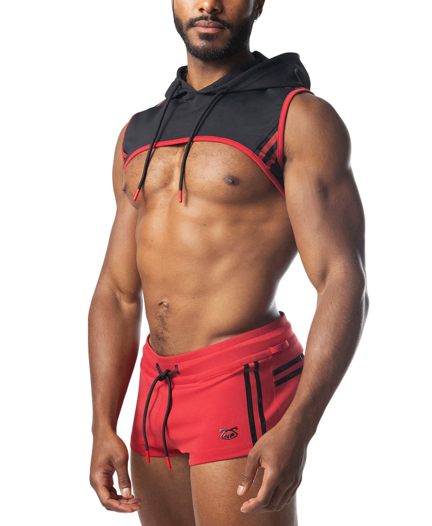 Ignite Cropped Hoodie - Black/Red