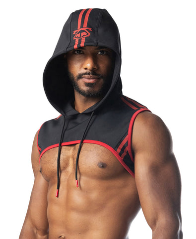 Ignite Cropped Hoodie - Black/Red Black