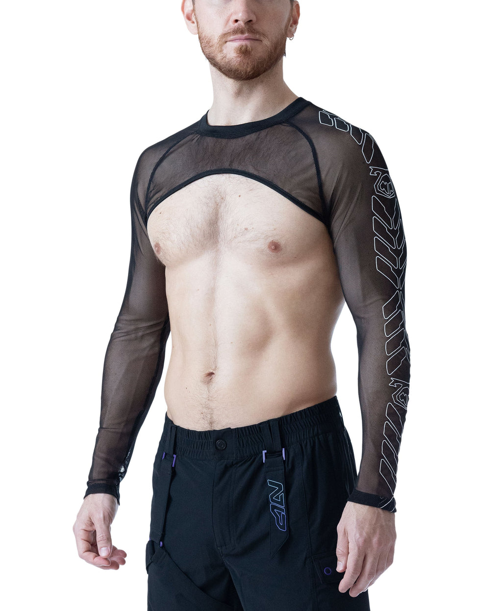 Cyber Long Sleeve Crop Top Black