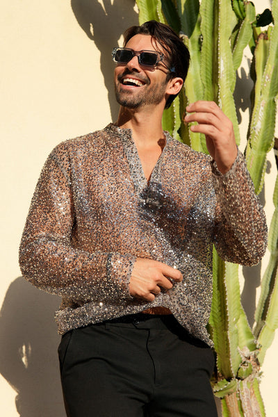 Sequin Long Sleeve Shirt