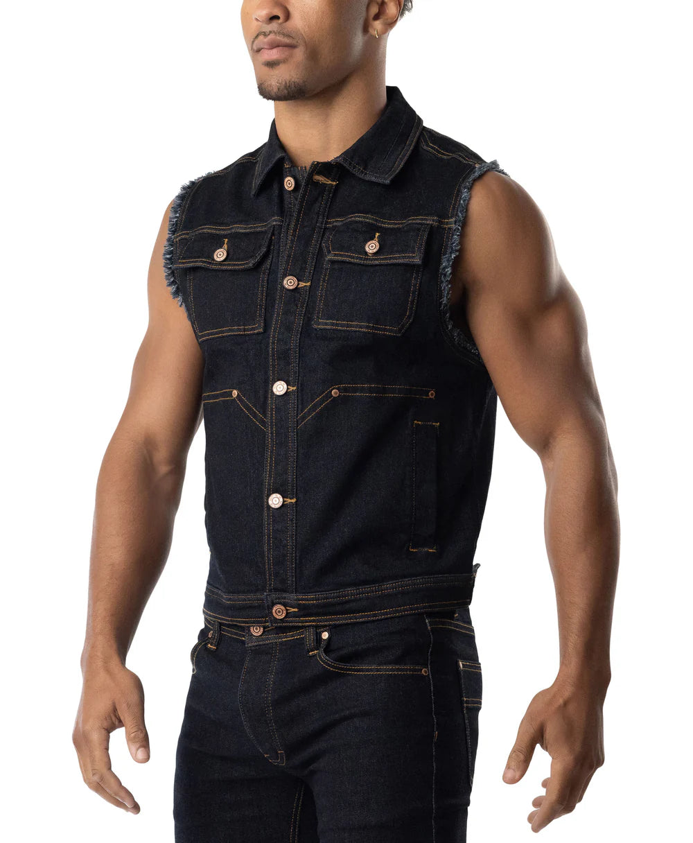 NP Denim Vest-Raw Indigo Indigo