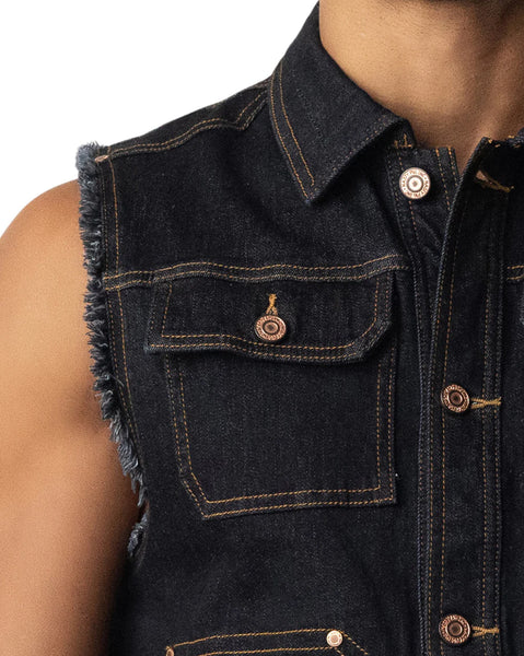 NP Denim Vest-Raw Indigo