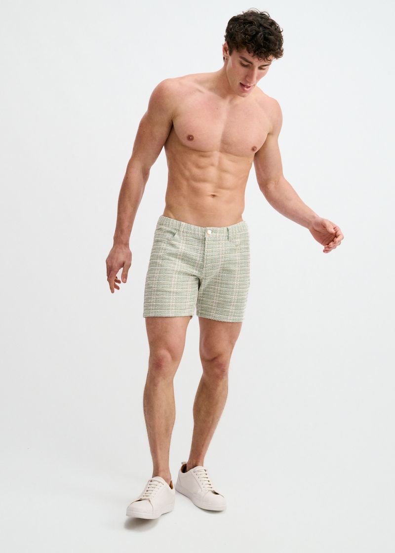 5" Jacquard Stretch Knit Jean Short-Clover