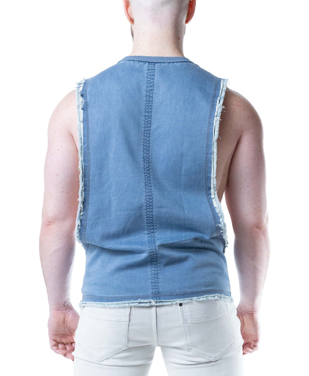 Emboss Brandmark Shredder Tank Top - Mirage Blue