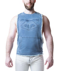 Emboss Brandmark Shredder Tank Top - Mirage Blue Blue