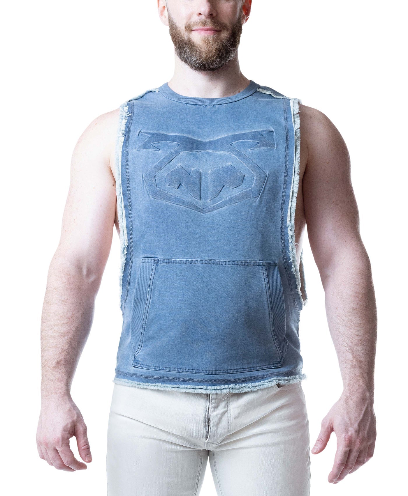 Emboss Brandmark Shredder Tank Top - Mirage Blue