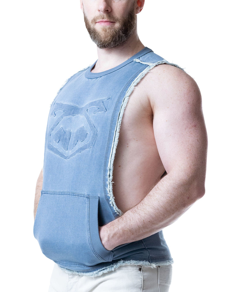 Emboss Brandmark Shredder Tank Top - Mirage Blue