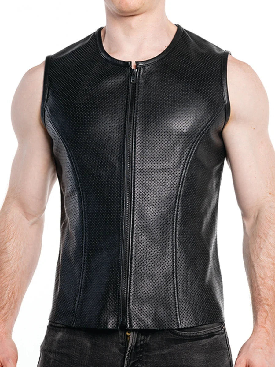 FK SPORT Zip Front Perforated Vest Black