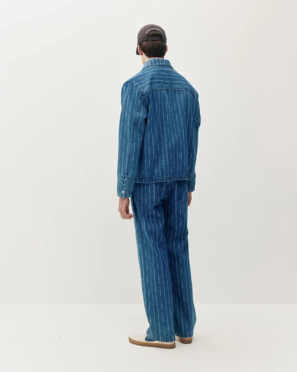 Pinstripe Baggy Denim Pants