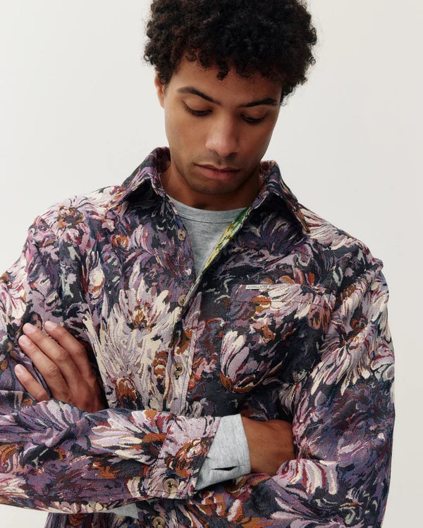Floral Tapestry Shirt Purple