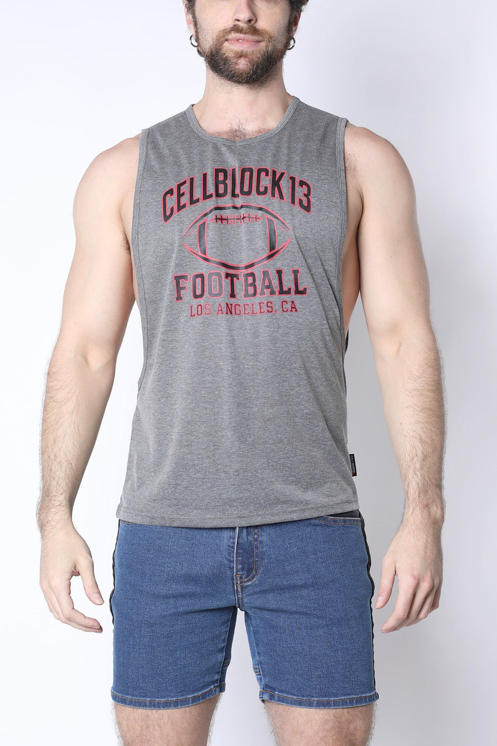 Field Goal Football Muscle Tank Heather Grey