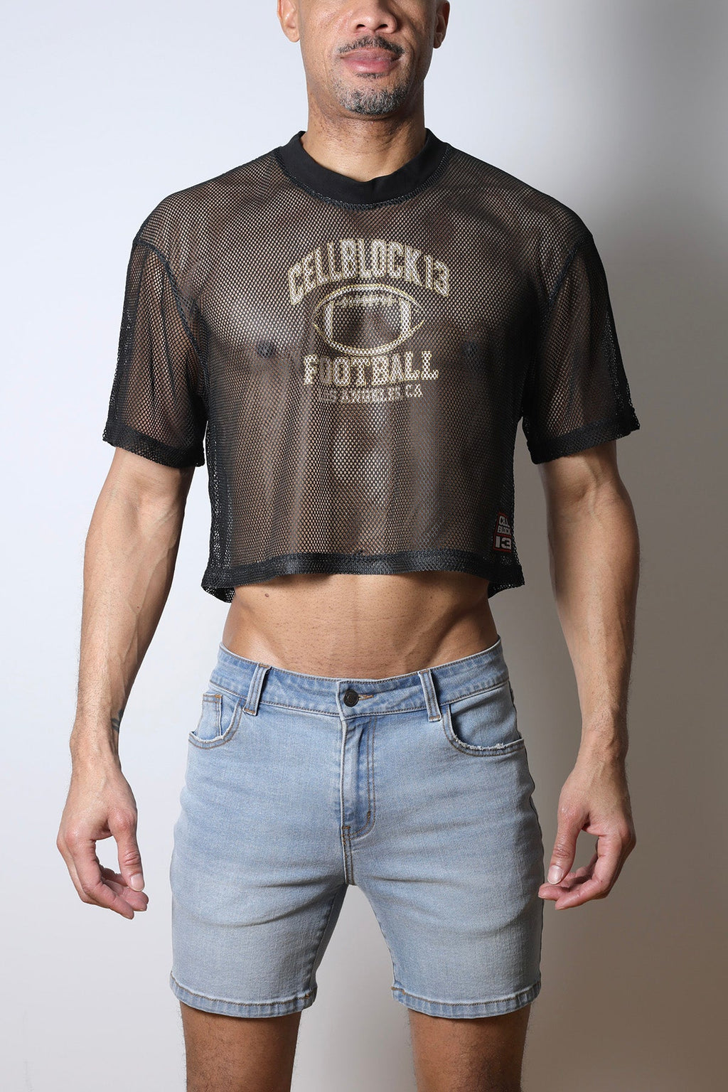 Field Goal Football Mesh Tee Black