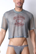 Field Goal Football Mesh Tee Grey