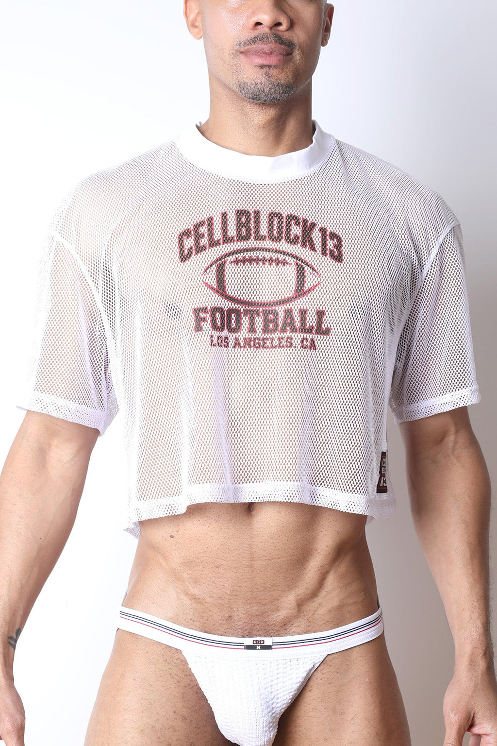 Field Goal Football Mesh Tee White