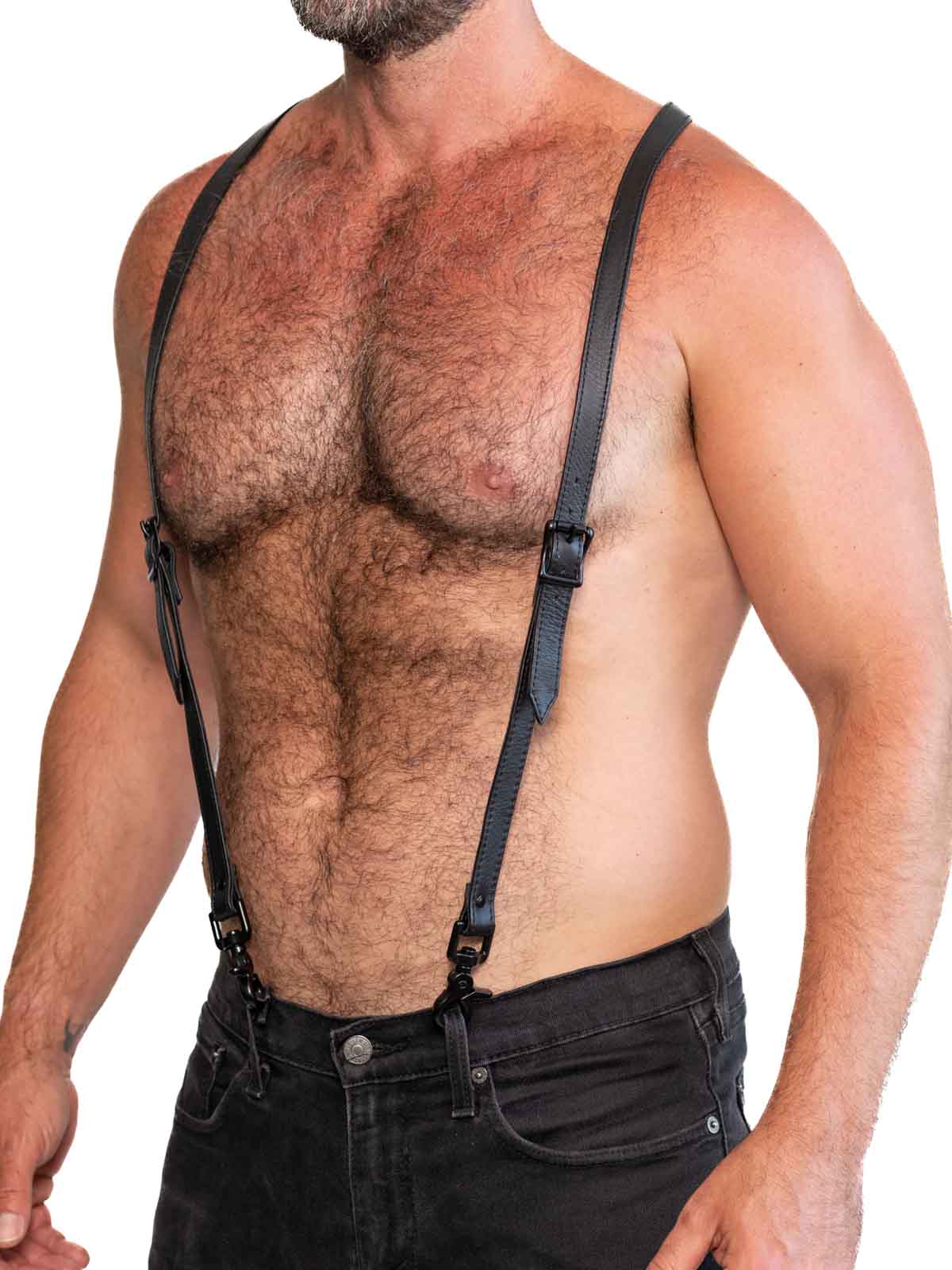FK SPORT Leather Braces Black w nickel One size