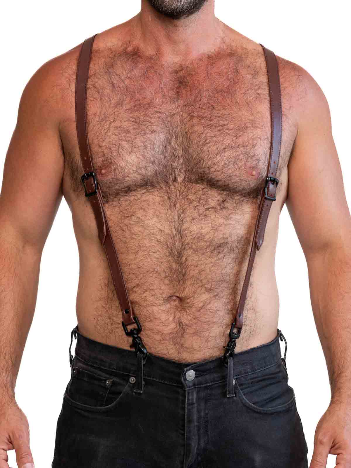 FK SPORT Leather Braces tobacco One size