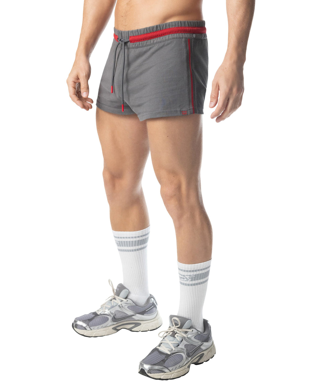 Flex Trunk Short - Charcoal Grey/Red
