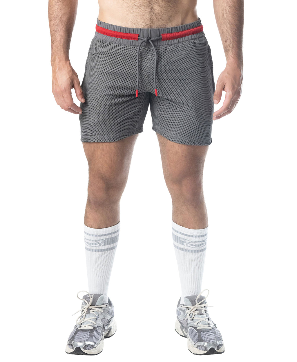 Flex Rugby Short - Charcoal Grey/Red