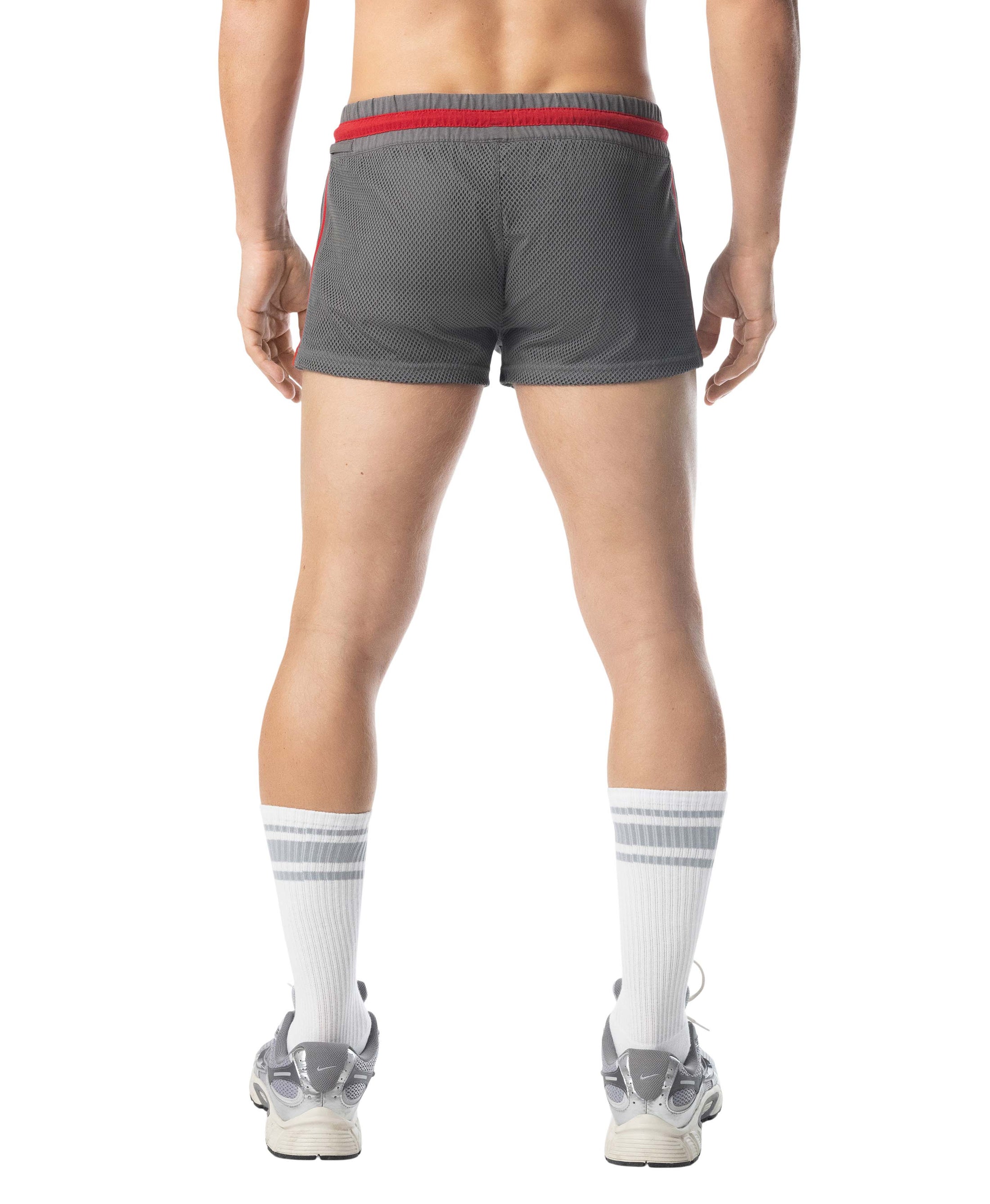 Flex Trunk Short - Charcoal Grey/Red