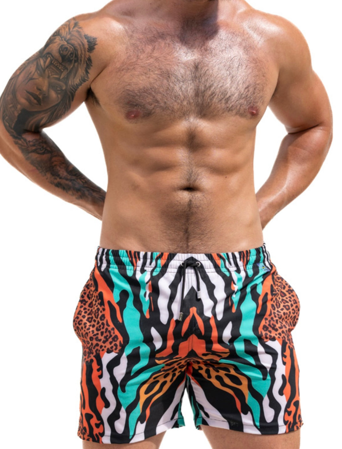 Animal Print 7” Swim Short