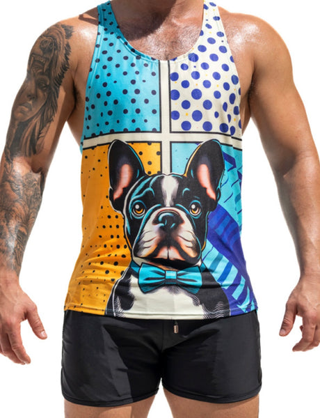 Super Dog Racerback Tank Top Blue