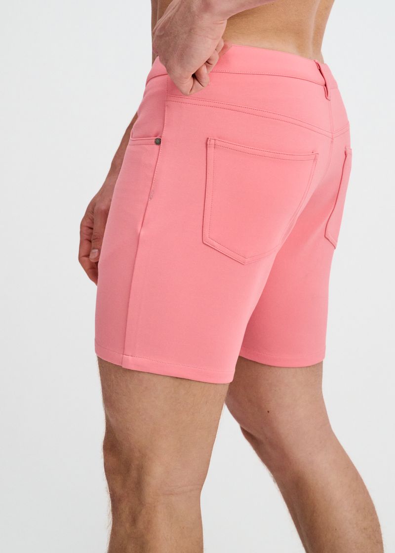 5" Stretch Knit Jean Short - Crepe Pink