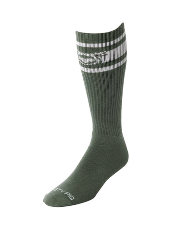 Hook'd Up Sport Sock - Army/ White Army