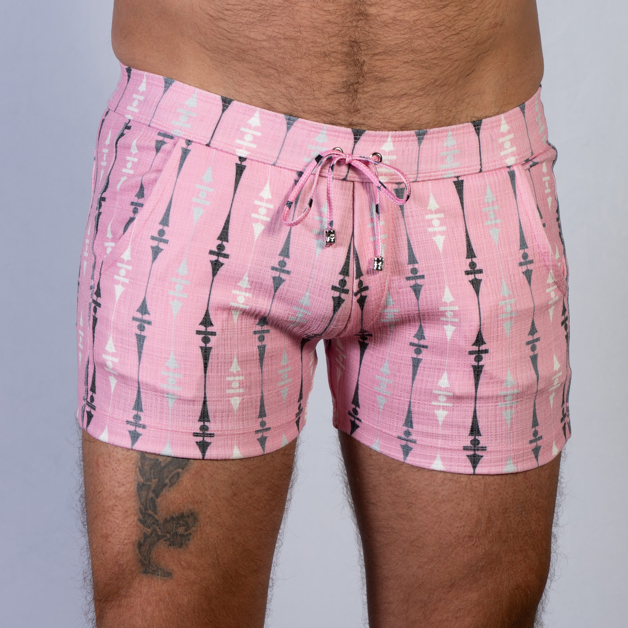 Retro Wallpaper Shorts - Linen Texture