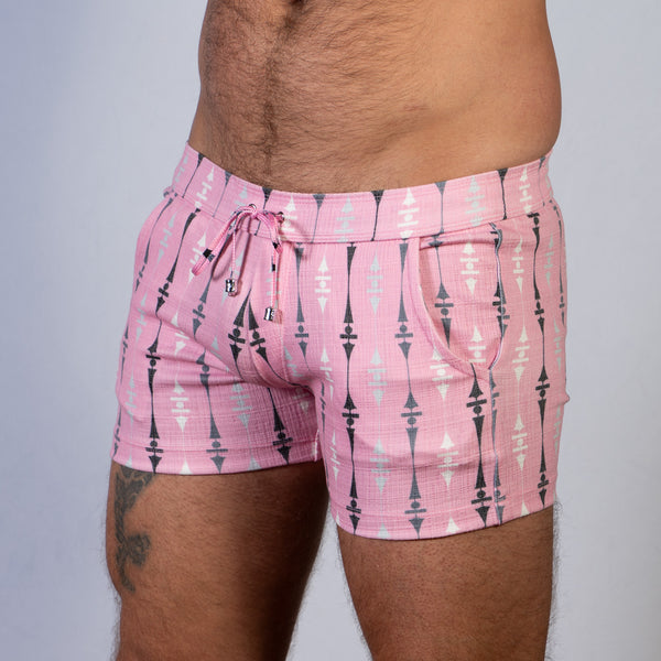 Retro Wallpaper Shorts - Linen Texture