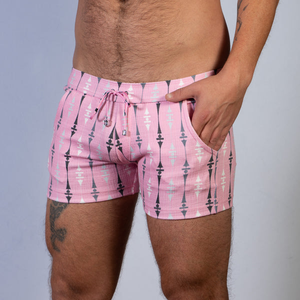 Retro Wallpaper Shorts - Linen Texture