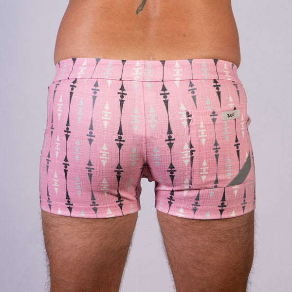 Retro Wallpaper Shorts - Linen Texture