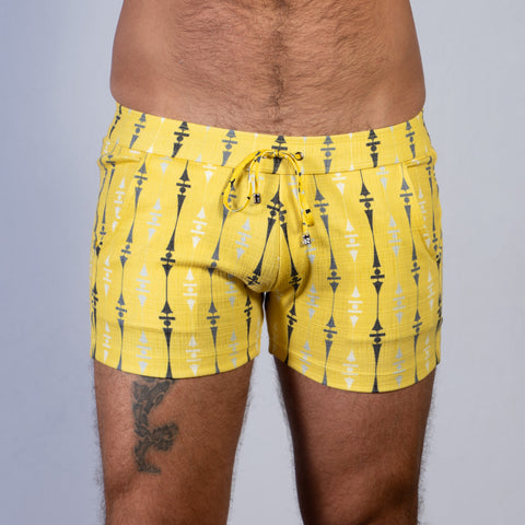 Retro Wallpaper Shorts - Linen Texture