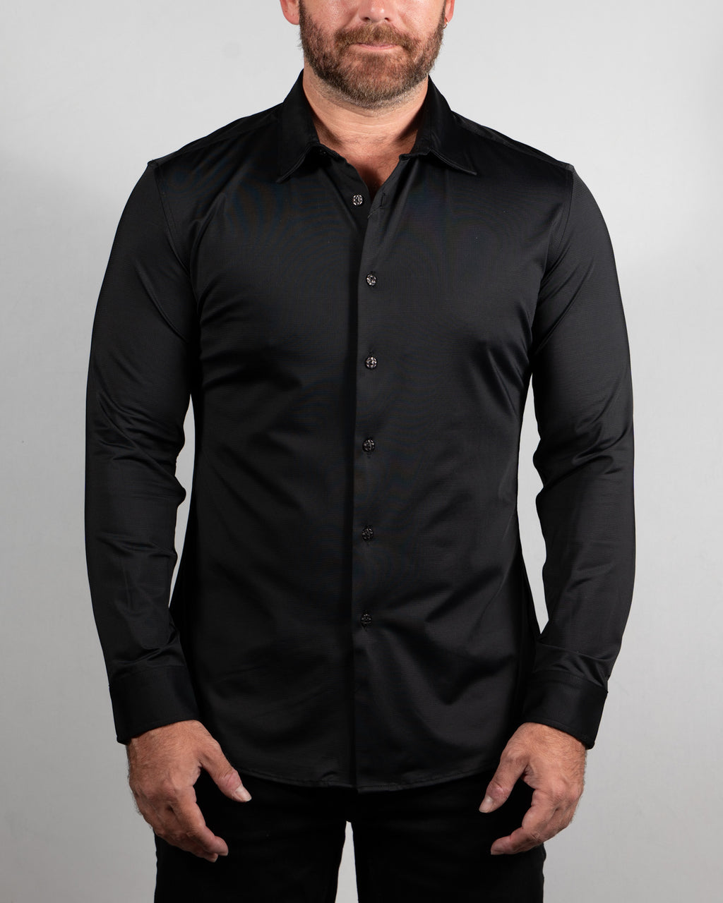 Solid Long Sleeve Shirt Black