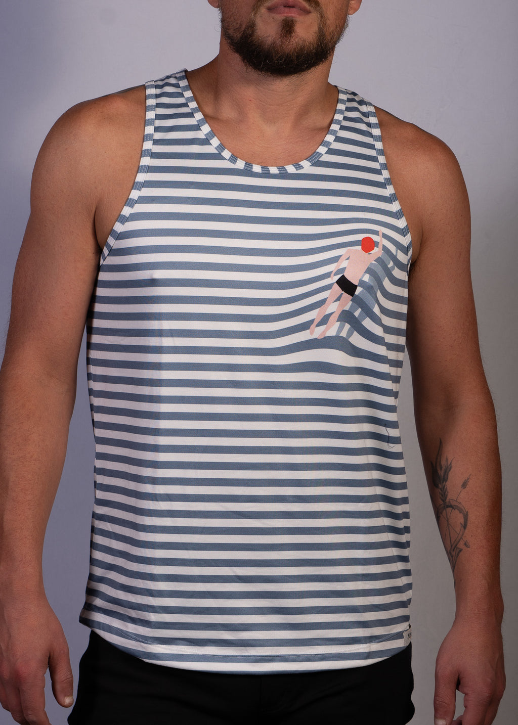 Swimmer Tank Blue White
