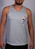 Swimmer Tank Blue White