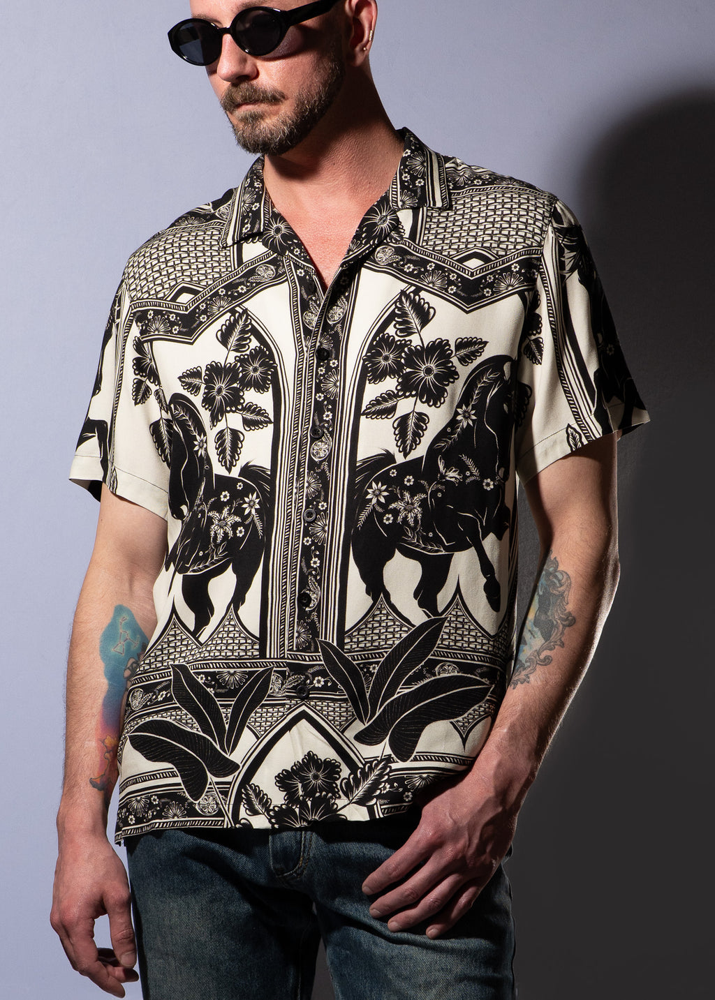 Western Boho Beach Shirt Black