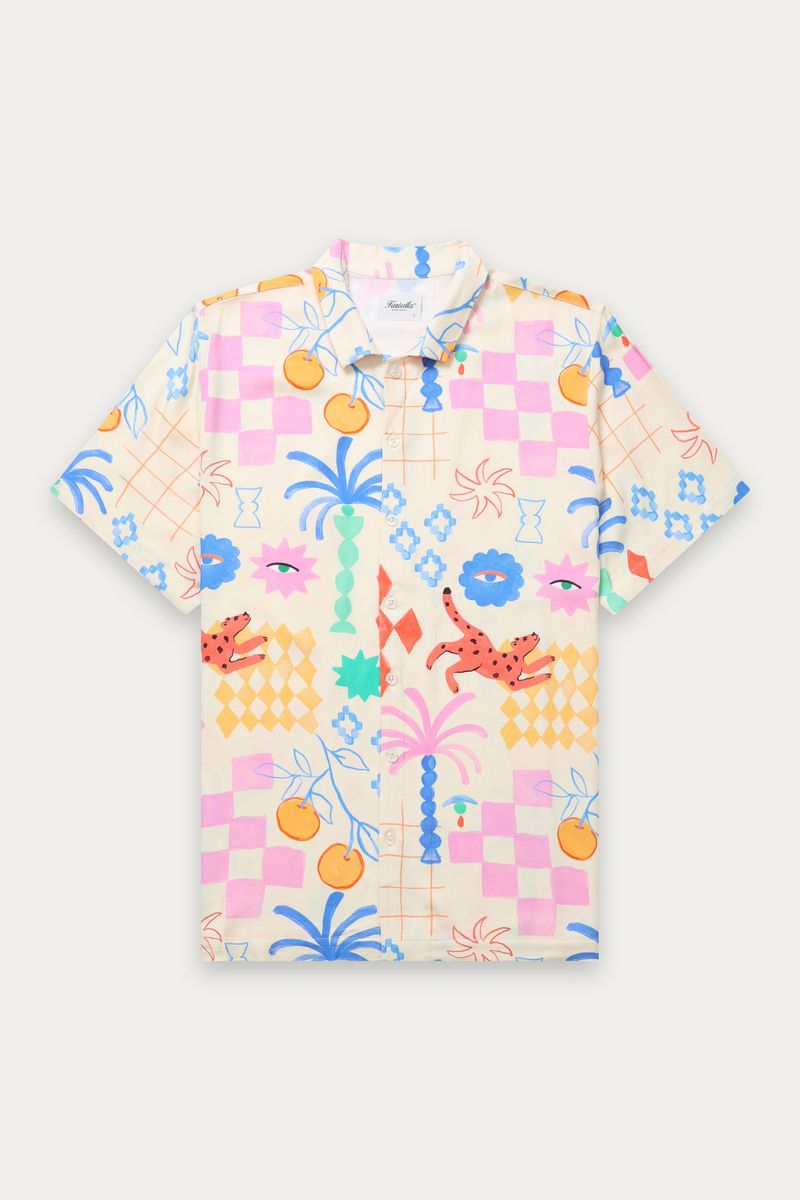 Beach Shirt - Cream Sunny Vibes cream