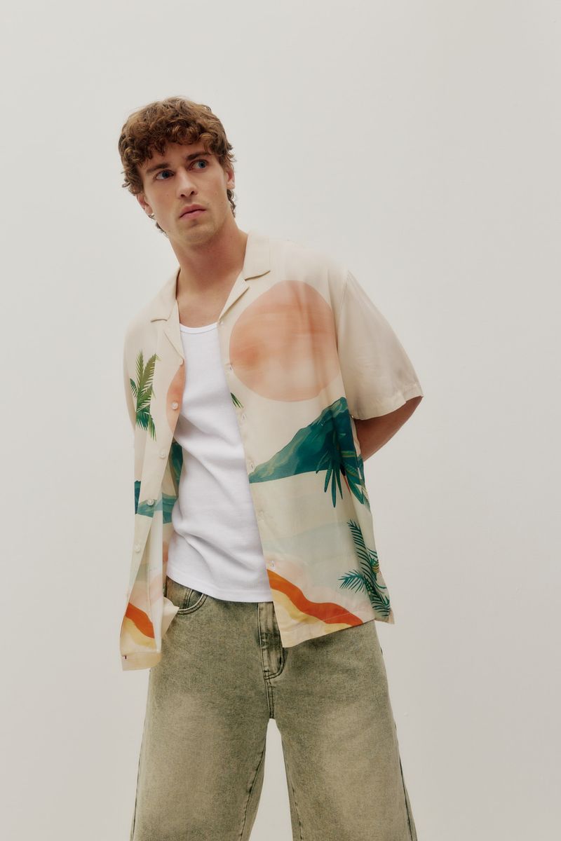 Beach Shirt - Tropical Sunset