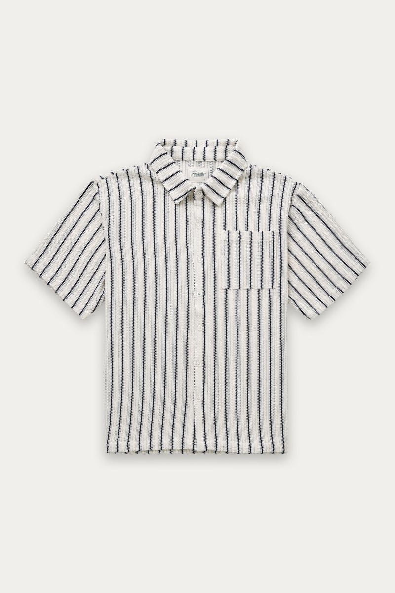 Crochet Stripe Shirt White