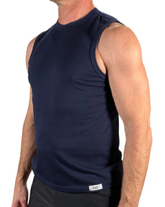 Ribbed Muscle Top Navy