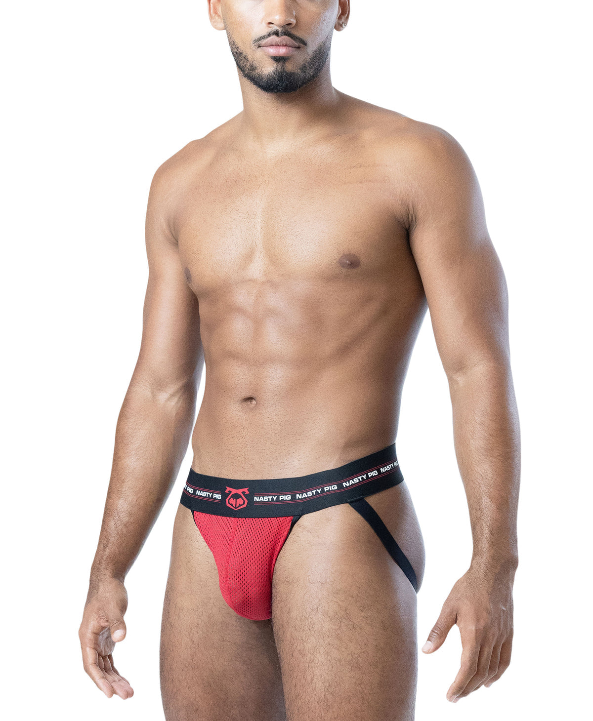 Core Mesh Jock Strap - Black/System Red/White