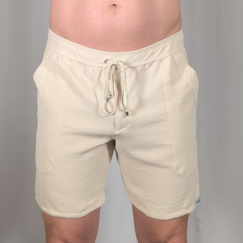 A6 Wrinkled Solid Shorts Sand