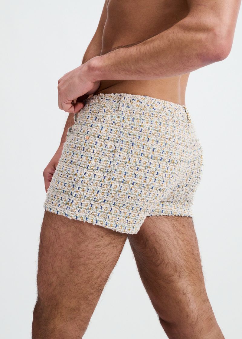 3" Jacquard Stretch Knit Jean Short-Amber/Blue
