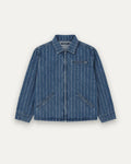 Pinstripe Denim Jacket Blue