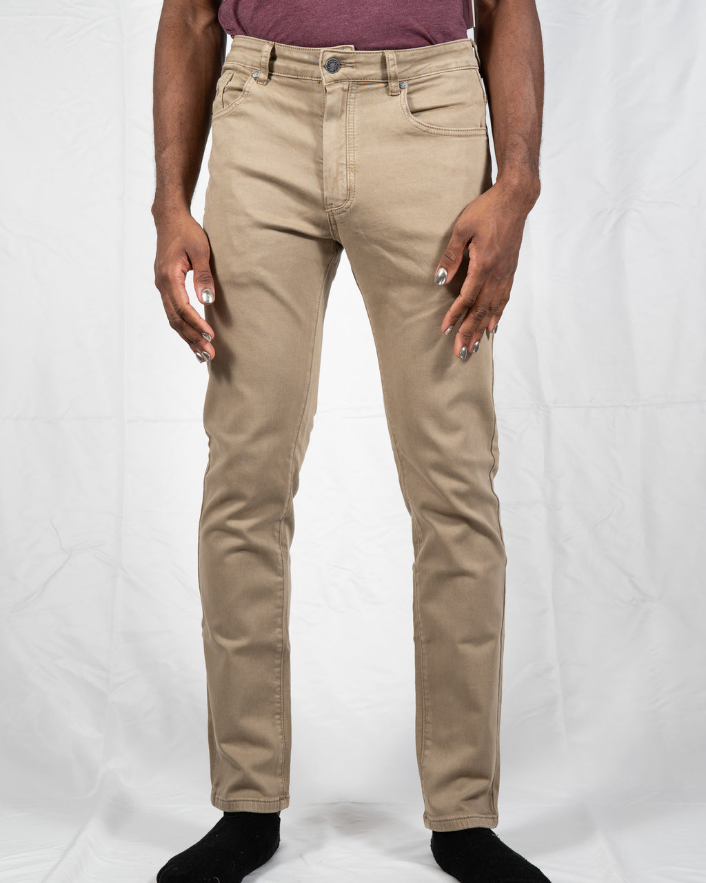 Super Stretch Knit Denim - Slim Taupe
