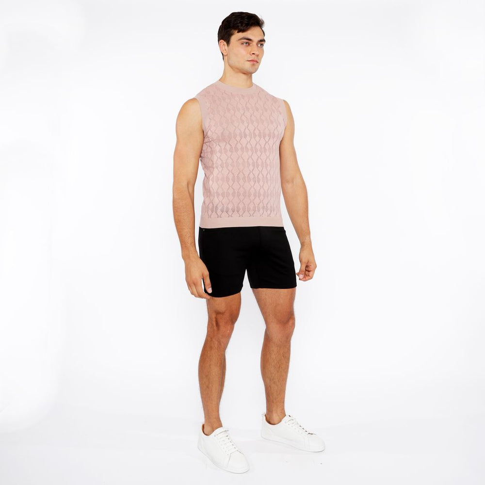 Diamond Pointelle Knitted Vest