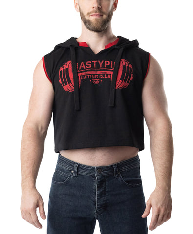 Lift Club Sleeveless Hoodie - Black/Red Black