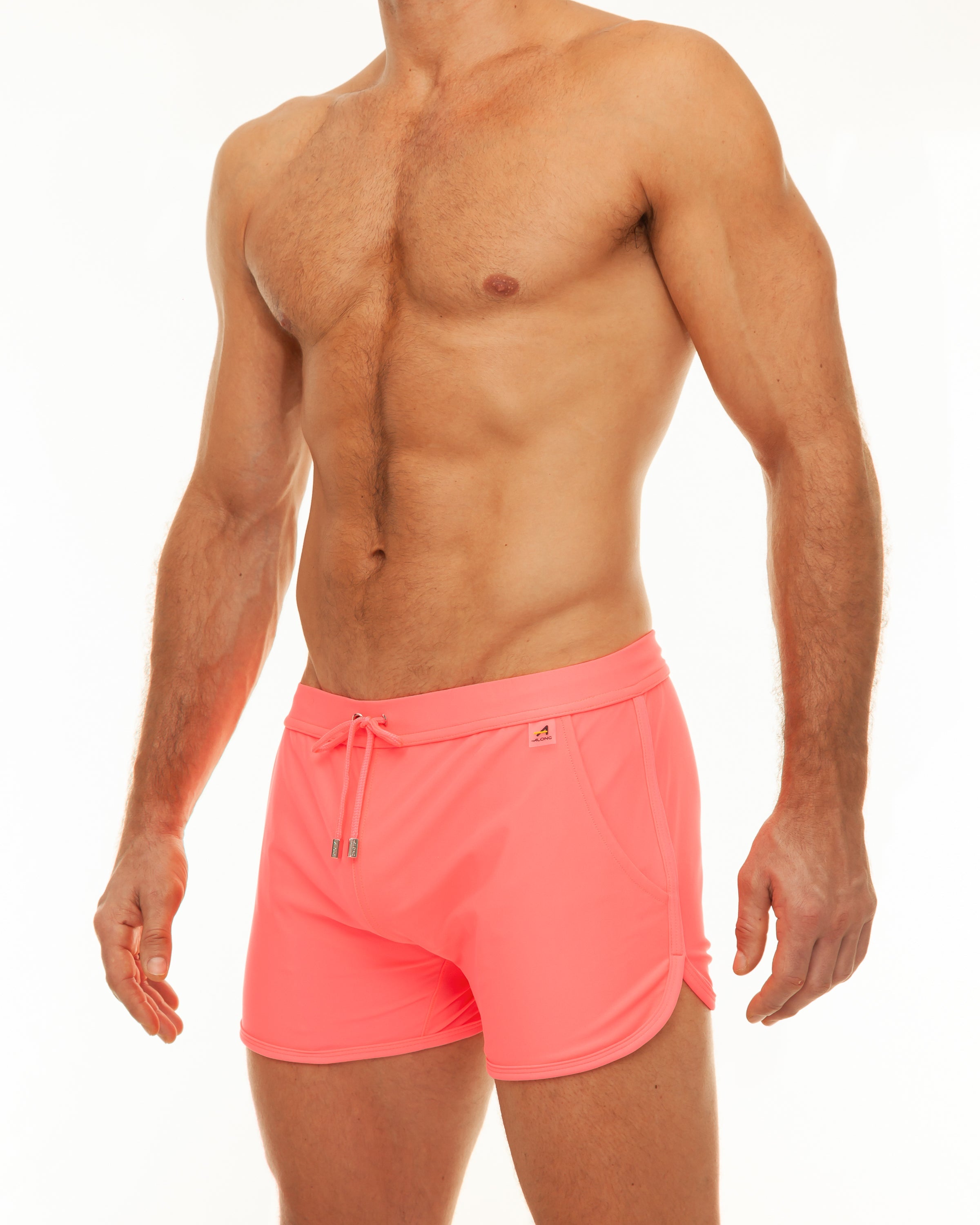 AW Slit Swim Shorts NEON PINK