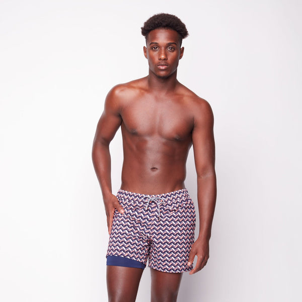Geometric Wave Swim Shorts